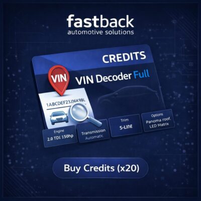 Crédits VIN decoder Full - Fastback Automotive